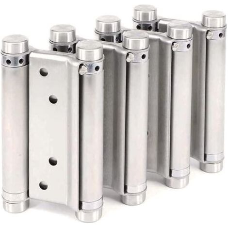 2 Paires de Charnières de Porte Battante de Saloon Café Comptoir Freegate à Double Action en Acier Inoxydable Réglable Parfait à Fermeture Automatique 125mm 5inch- (1/5)