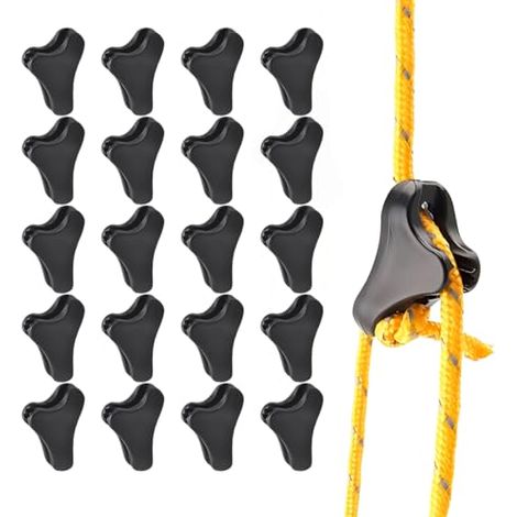 20 Pcs Seilspanner Camping Zelt Spannschnur Einsteller Camping Von Ausrüstung Für Camping, Wandern, Rucksackreisen, Ultraleichte Zeltheringe, Abspannleinen