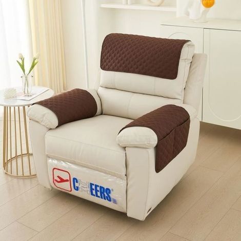 Housse de Fauteuil 1 Place Canapé Appuie-Tête Réversible Protégé Canape Couvre Canapé avec AccoudoirsProtege Canape Impermeable (1/4)