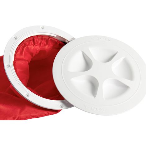 Round boat deck cover, outboard cabin cover, hatch cover, access hatch cover with tool bag, nautical and yacht accessories, white 4-inch PP