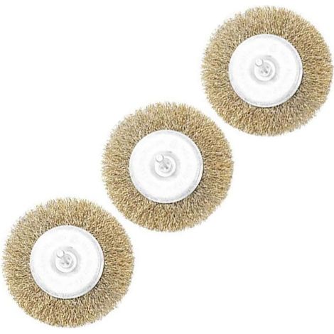 3 Pcs 100mm Round Shank Wire Brush for Metal Paint Rust Corrosion Removal (1/2)