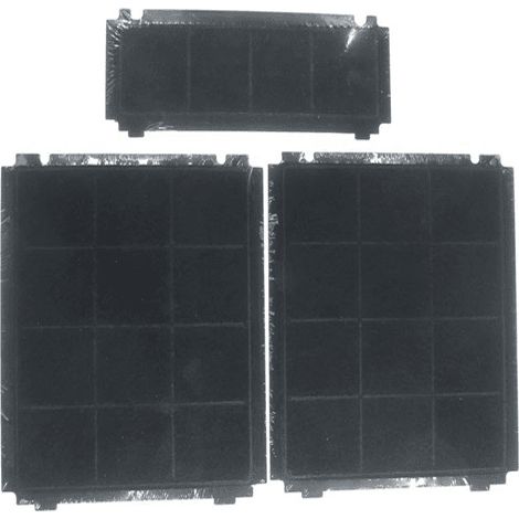 Kit de filtres à charbon actif pour hotte – Lot de 3 filtres 267 x 100 mm – Technologie charbon actif – H321463 – Air Force