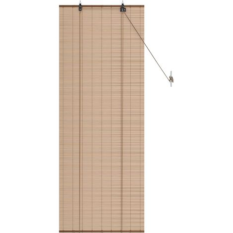 Vidaxl – Store enrouleur en bambou marron 50 x 160 cm – Contrôle de la lumière ajustable – Installation intérieure/extérieure – Résistant aux UV
