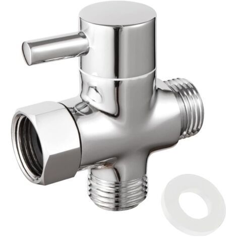1 Pièces Vanne de Dérivation 3 Voies, Inverseur Douche Antirouille, Vanne de Dérivation, 3 Voies Valve Douchette Composants, pour Salle de Bain, Douchette, Adaptateur de Cuisine (1/4)