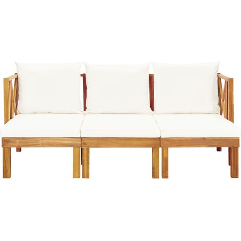 Maison Exclusive - Panca da Giardino 3 Posti con Cuscini 179 cm Massello di Acacia