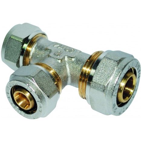 Té réduit à compression pour tube multicouche - diam 20-16-20 mm - BOUTTÉ