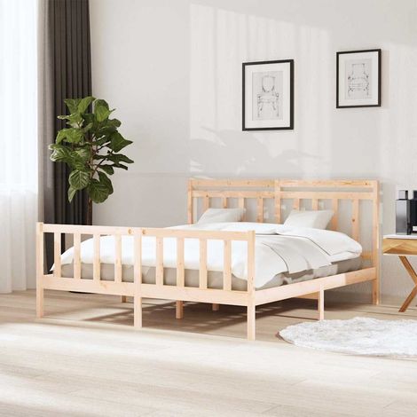 Estructura de cama de madera maciza 160x200 cm (1/5)