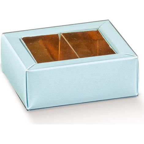 Scotton Scatola Quadretto 60 x 50 x 30 Mm Lino Azzurro 10 Pz