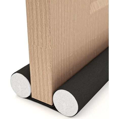 Boudin de Porte Isolant avec Tissu Oxford écologique, 93cm Boudin de Porte Libre de Couper, Boudin de Porte Double pour Portes Intérieures 3-5 cm, Noir (1/4)