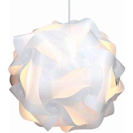 Puzzle lamp with XL lampshade - IQ luminaire 30 pcs 15 designs white light - Diameter approx. 40 cm - With E27 socket cable holder (1/3)
