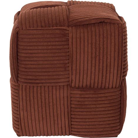 Pouf cotele tresse terracotta 36x38x36 cm