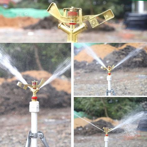 Tête d'arrosage automatique pour l'irrigation de pelouse et de jardin (arroseur rotatif à 360 degrés) (1/5)