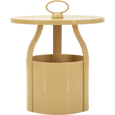 Tavolinetto P/Giornali Iris Crema in Polipropilene Ø 44x43 cm - Tavolino da Appoggio Elegante con Design Essenziale - Collezione Iris