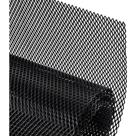 100x33cm Noir Grille de Course,Voiture Grille Maille,Alliage D'aluminium Car Grill Mesh,Taille du Trou de Losange de 6×12mm,Calandre Automobile,Universels Grille de Radiateur de Voiture (3x6mm) (1/5)