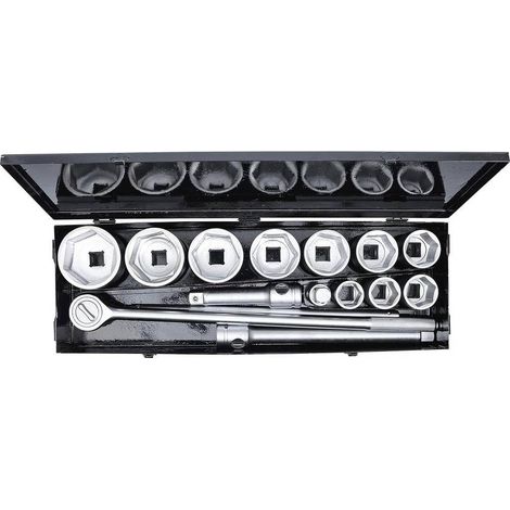 Coffret de Douilles 15 pcs 25 mm (1) - 36 à 80 mm - Acier Résistant - Usage Professionnel - D-Work