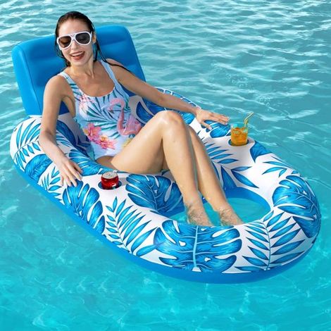 Materassino gonfiabile per piscina per adulti, materassino gonfiabile per piscina, 230x150 cm, salvagenti e materassi gonfiabili per nuoto, grande salvagente gonfiabile (1/4)