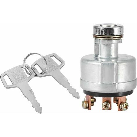 Zündschalter, 6-polig, 2 Schlüssel, wasserdichter Bagger-Startschalter für Kobelco SK200-3 SK200-5 SK120-5 für Auto, Motorrad, Boot, Traktor, Anhänger, Pel (1/5)