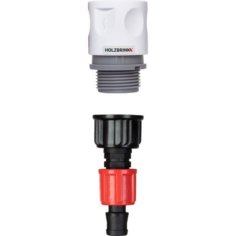 HOLZBRINK Kit de raccordement de tuyau 16mm pour robinets : 1x Raccord rapide 20mm, 1x Connecteur TT 20mm è 16mm