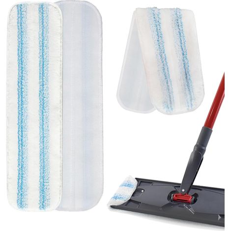 6 Stück Ersatzbezug Kompatibel mit Vileda H2PrO Bodenwischer Mikrofaser Bezug für Flachwischer, Maschinenwaschbar, Wiederverwendbar, einfache Befestigung am Rahmen, für alle Hartböden (1/5)