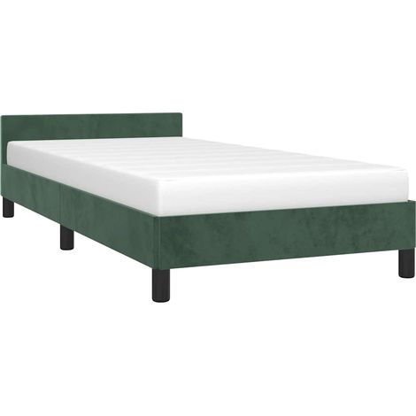 vidaXL Giroletto senza Materasso Verde Scuro 90x190 cm in Velluto (1/4)