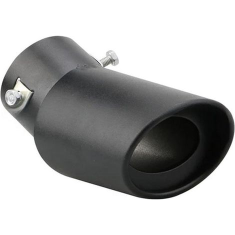 Tubo de escape universal de acero inoxidable negro para automóviles - Tubo de escape curvo de 63 mm (1/2)