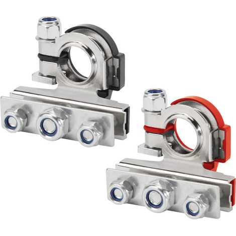 Terminal de batería de 12 V, terminales de batería de liberación rápida, conector de batería de cobre puro de ajuste preciso con almohadilla anticorrosión para automóviles, camiones, barcos y casas mó (1/5)