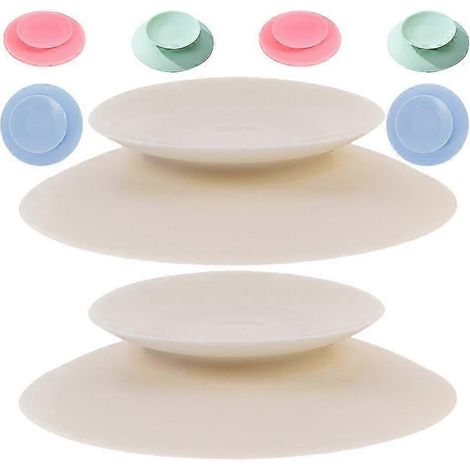 Ventouses résistantes à la chaleur pour vaisselle - Ventouses antidérapantes en silicone, lot de 8, roses (1/5)