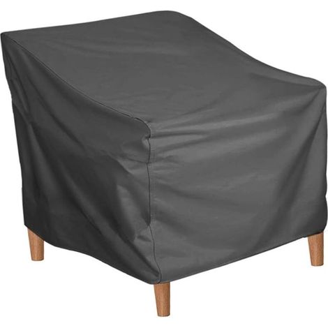 Housse pour Chaise, Housse en Tissu Oxford 210D pour Fauteuil De Jardin, Imperméable Et Coupe-Vent Anti-UV, Housse Chaise Jardin Exterieur (Noir) (1/4)