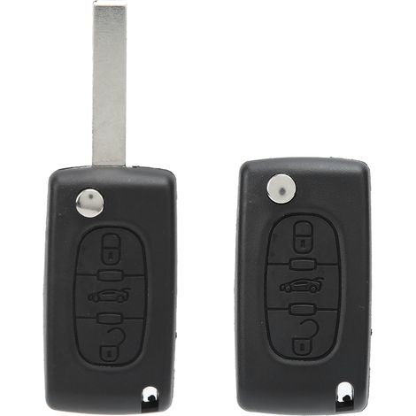 Housse de Coque de Télécommande Voiture 3 Boutons avec Rainure, Sans Base, Remplacement pour Peugeot (1/3)