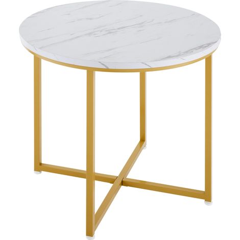 Set tavolo da pranzo rotondo bianco e oro con 4 sedie in velluto, piano in MDF, 80 cm (1/5)