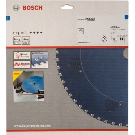 Bosch 2 608 643 059 - Hoja de sierra circular Expert for Steel (254 x 25,4 x 2,6 mm, 60)