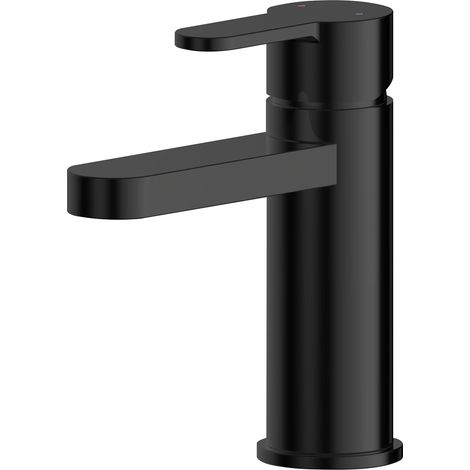 Balterley Consall Round Mono Basin Mixer Tap & Push Button Waste - Matt Black