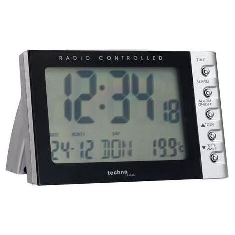 Technoline WT 188 reloj despertador digital elegante en plata y negro (1/4)
