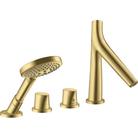Robinet de baignoire à 4 trous AXOR STARCK ORGANIC DN 15 mm Therm. pour baignoire. laiton brossé