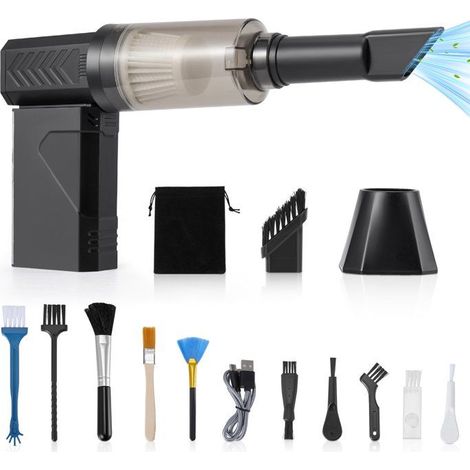 Druckluftgebläse mit LED-Licht, 130.000 U/min, 8000-mAh-Akku, für Auto, Haushalt, Tastatur, PC