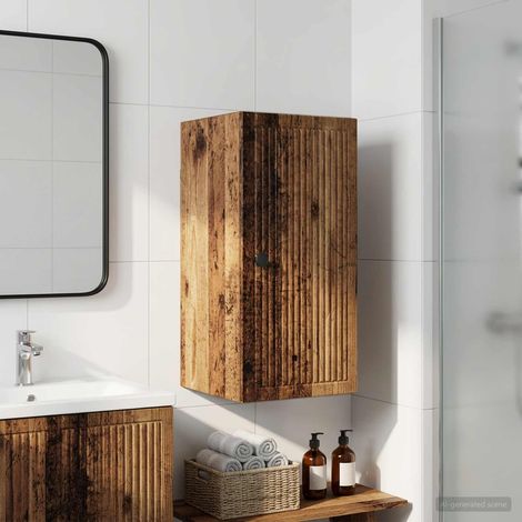 vidaXL Armario de pared para baño EDE Madera envejecida (1/5)