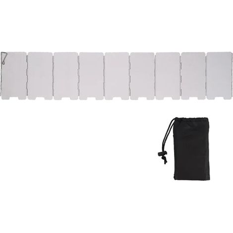 Paravento pieghevole per fornelli da campeggio, set da 9 pezzi, per campeggio all'aperto, portatile
