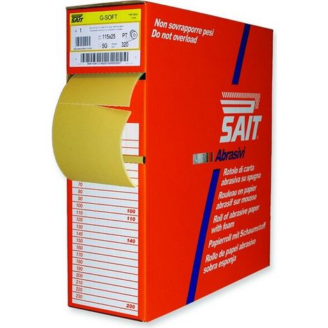 1ROTOLO CARTA ABRASIVA RI-SAITAC-SOF 5G mm. 115x25 mt. grana 280