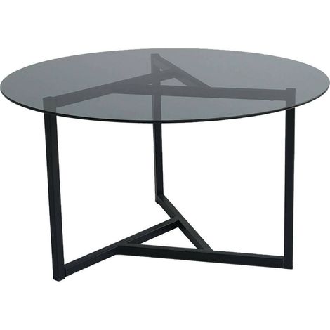 Dmora - Wohnzimmertisch Galactica, Niedriger Wohnzimmertisch, Kaffeeregal, Couchtisch für Sofa, 75x75h42 cm, Taupe und Schwarz, mit verstärkter Verpackung (1/5)