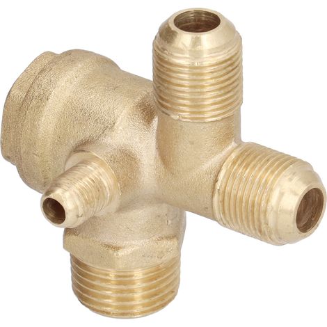 Clapet Anti-Retour 4 Entrées Filetées en Laiton pour Compresseur d'Air 21x16x16x10mm (1/5)