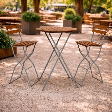 Biergarten Set Hoch 80x80cm + 2 Stk Hochstuhl-MBG1008+2xMBG1009 (1/4)