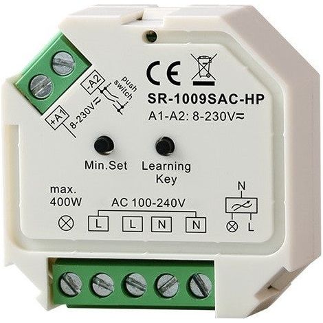 Mini Triac (RF + PUSH) Einfarbiges Steuergerät 400W max. 230V (1