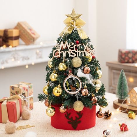 Mini Albero di Natale 65 cm Effetto Neve Marrone Dorato – Design Elegante con Finitura Innevata Realistica – Base Stabile – Ideale per Ufficio, Scrivania e Decorazioni Festive DIY (1/4)
