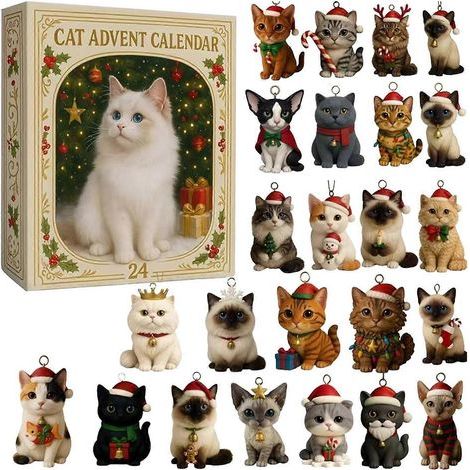 Calendrier de l'Avent de Noël pour les amoureux des chats : le cadeau idéal pour un espace de vie chaleureux. (1/5)
