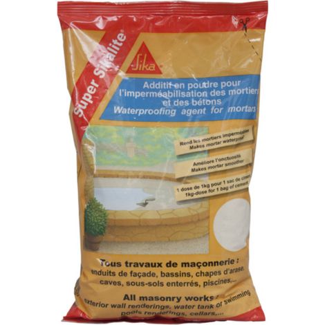 Sika – Additif en poudre pour imperméabiliser mortiers et bétons – Excellente imperméabilisation – 1kg pour chantiers humides