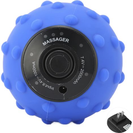 Boule de massage vibrante 4 vitesses, mini électrique pour soulager les muscles, fitness, 100‑240V, prise US (1/5)