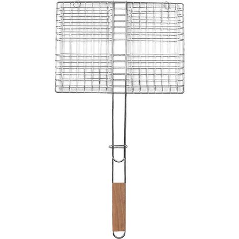 Grillrost aus verchromtem Edelstahl, vielseitiger Korb für Fisch und Gemüse, für den Außenbereich geeignet, rostbeständig, praktisches Grillzubehör. (1/5)