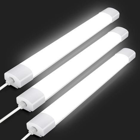 Lot de 3 20W Neon LED 60CM, Tube LED Garage 2000 LM, Réglette LED, Eclairage IP66 Etanche, Lampe Plafond (1/5)