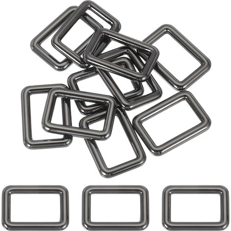 Boucle Métallique Rectangulaire 38mm, 10 Pcs Boucle Coulissante en Alliage de Zinc pour Sangles de Sac, Ceinture, Collier, Harnais et Sac À Dos pour Chien, Noir Brillant (1/5)