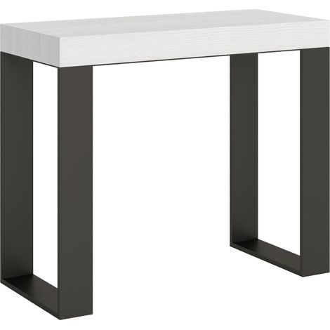 Consolle Allungabile 90-196x40x77 cm in Nobilitato Bianco (1/4)